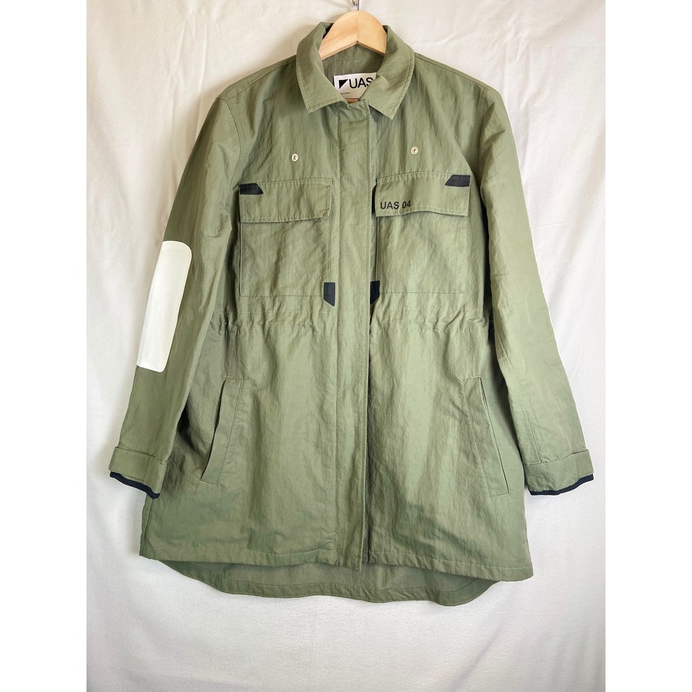 Under Armour Sportswear UAS Field Jacket Olive Green White Elbow Patch Medium